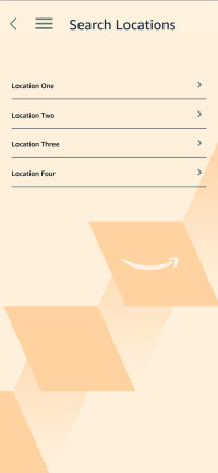 Amazon Hiring Mobile App Locations Page